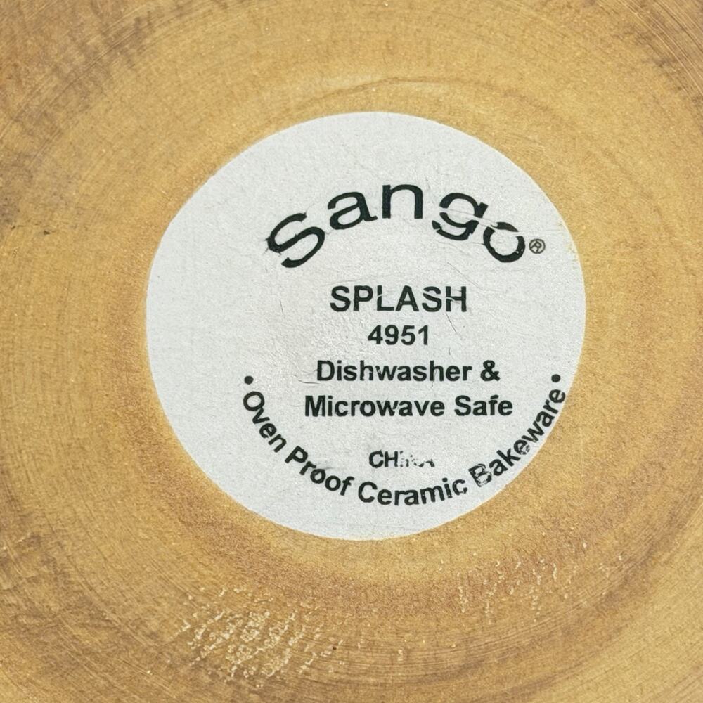 Sango Splash 4951 Stoneware 8” Storage Bowl Brown Drip Glaze - Picture 6 of 7
